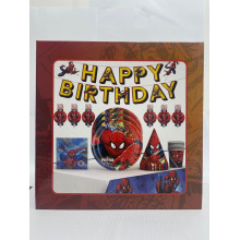 Spider-Man Party Set Large 32-Piece Set for Children's Birthday or Theme Party, Table Decoration