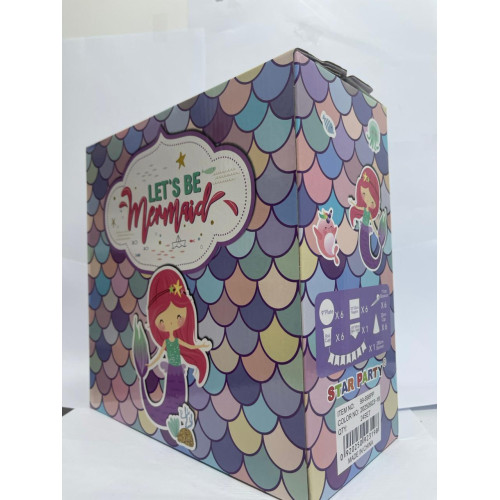 lets be Mermaid Party Set Large 32-Piece Set for Childrens Birthday or Theme Party, Table Decoration