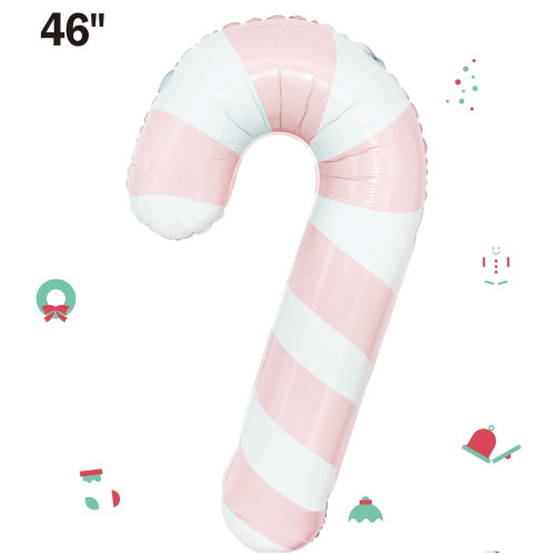 46 inch Pastel Pink Candy Cane balloon