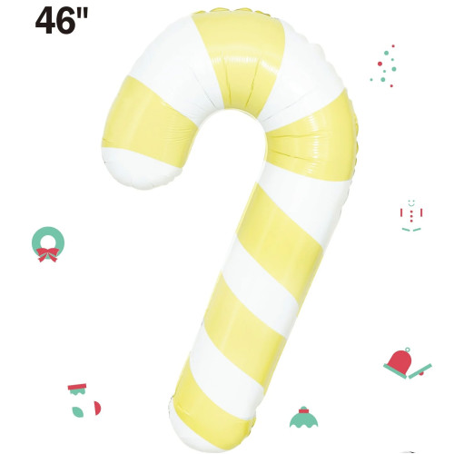 46 inch Yellow Candy Cane balloon