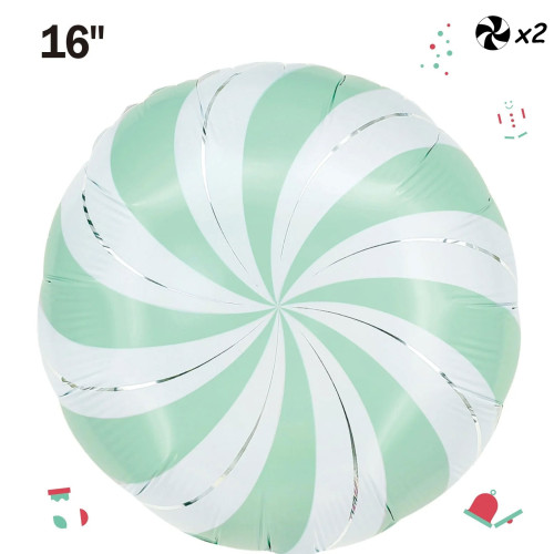 16 inch Mint Green Candy Foil Balloon - 2/Pack