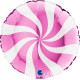 18 inch Swirly White-Fuxia Foil balloon